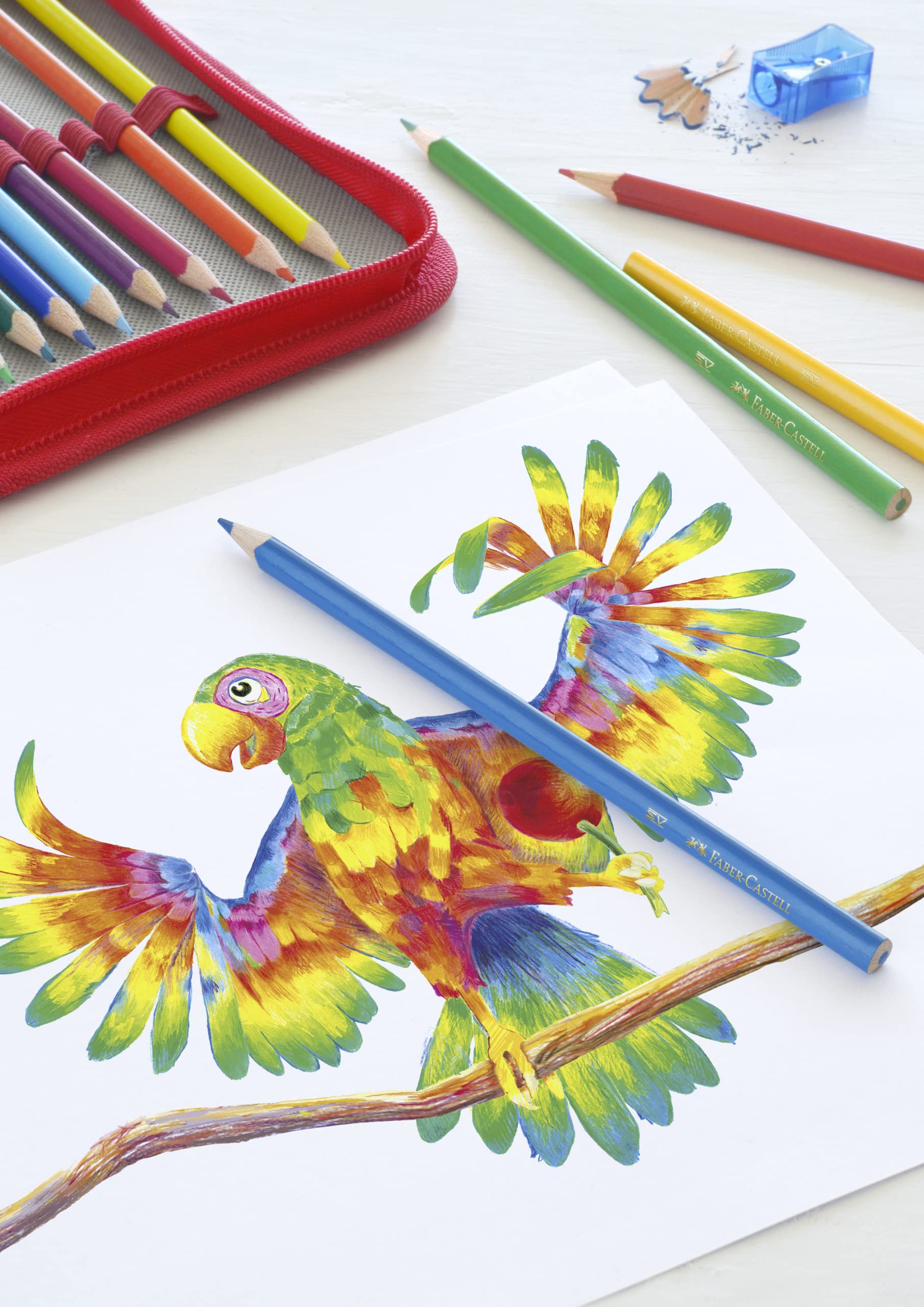 Amazon | Faber-Castell 201597 三角色鉛筆 イエロー ブルー グリーン